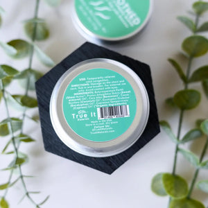 Back label of Bee Soothed highlighting the ingredients.