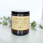 Load image into Gallery viewer, A True It Naturals Beeswax Candle - Vanilla Sage in an amber glass jar with the lid on top
