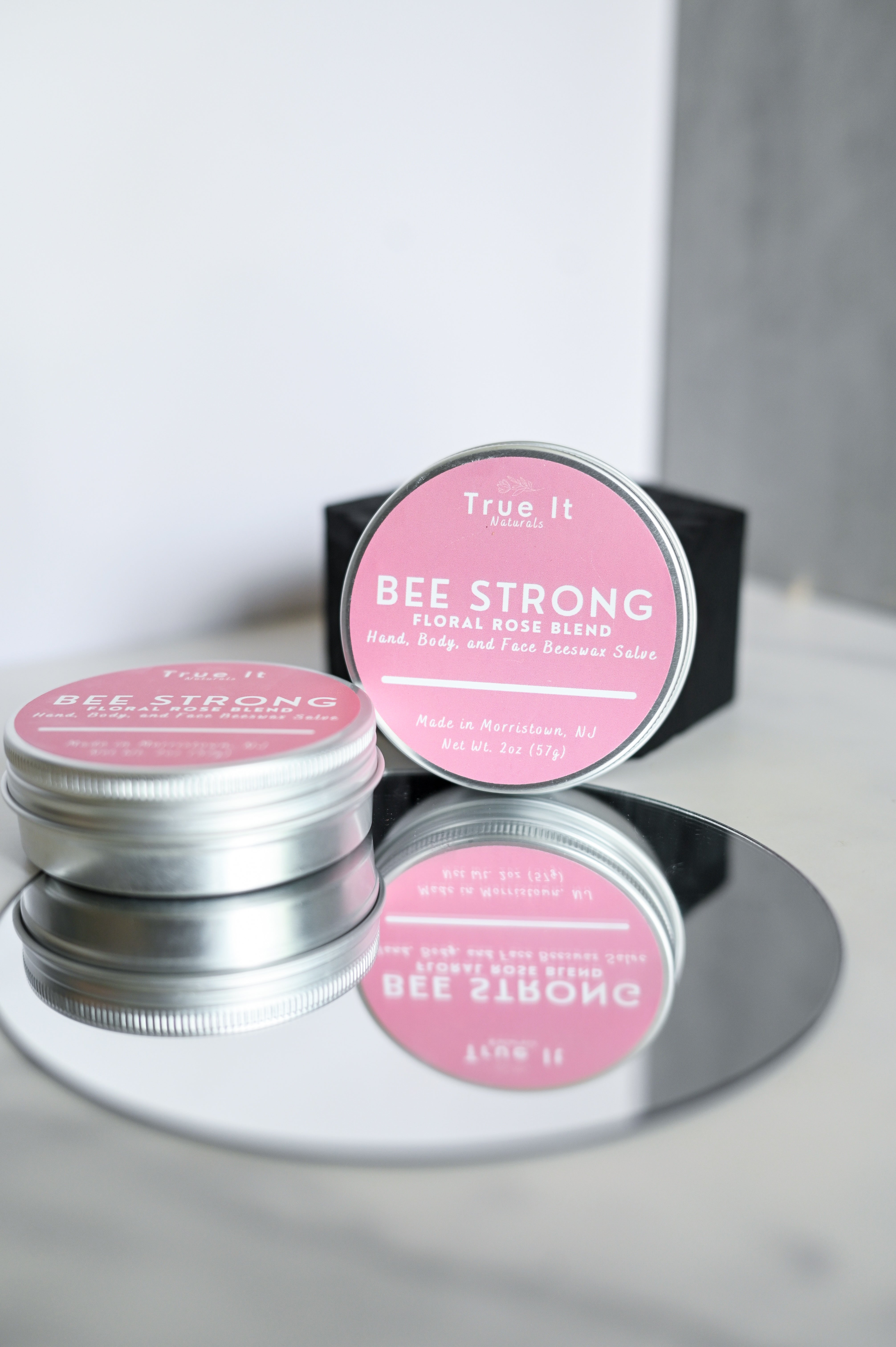 BEE STRONG Rose Local Organic Beeswax Salve - 2 oz