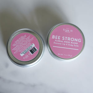 Lip & Body Balm - BEE STRONG Rose Organic - Local Beeswax - 1 oz