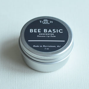 Lip Balm - BEE BASIC UNSCENTED Organic - Local Beeswax - 1 oz