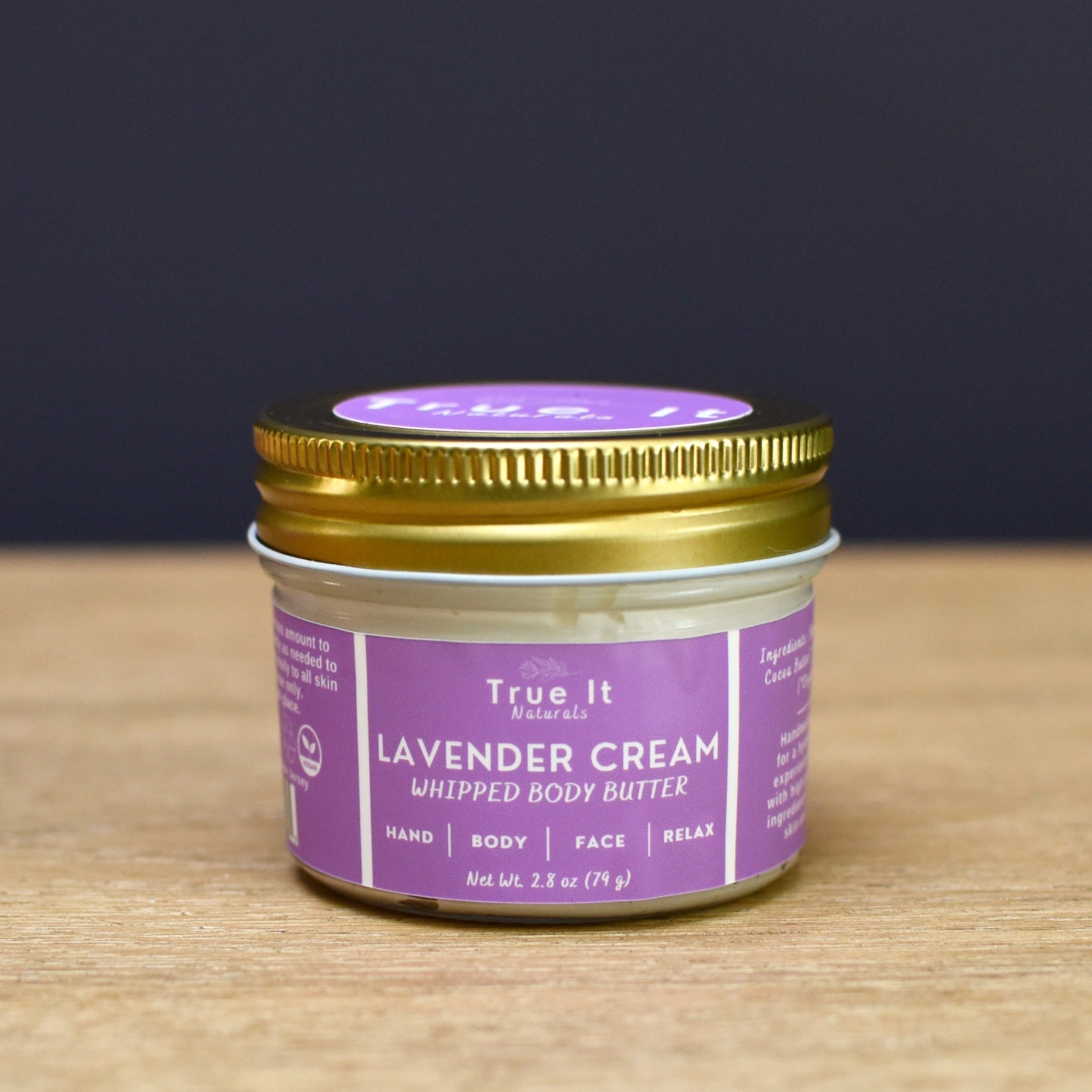 Small Organic Whipped Lavender Cream Body Butter - Glass Jar - Vegan