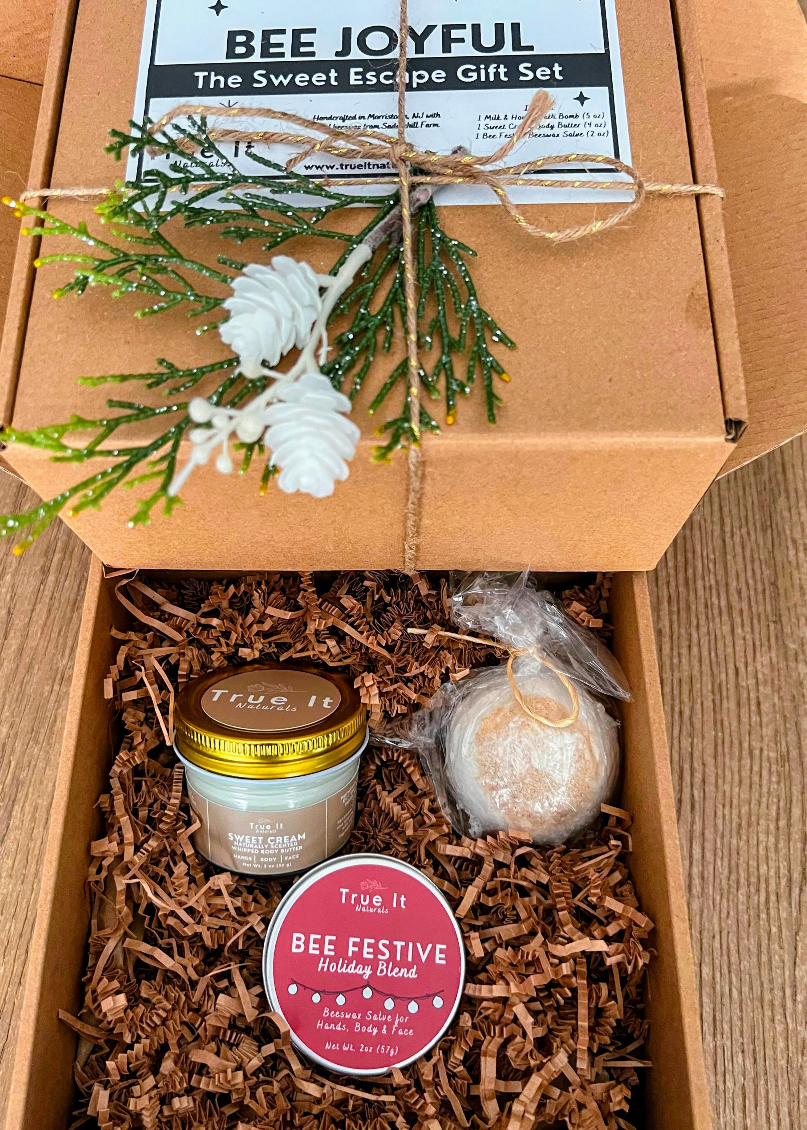 Holiday gift set from True It Naturals.