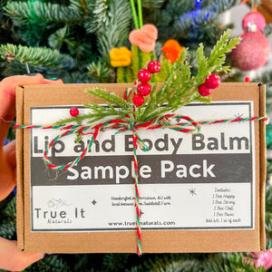 Lip & Body Balm Sample 4 Pack - Local Beeswax - Organic Lip and Body Balm - 1 oz each