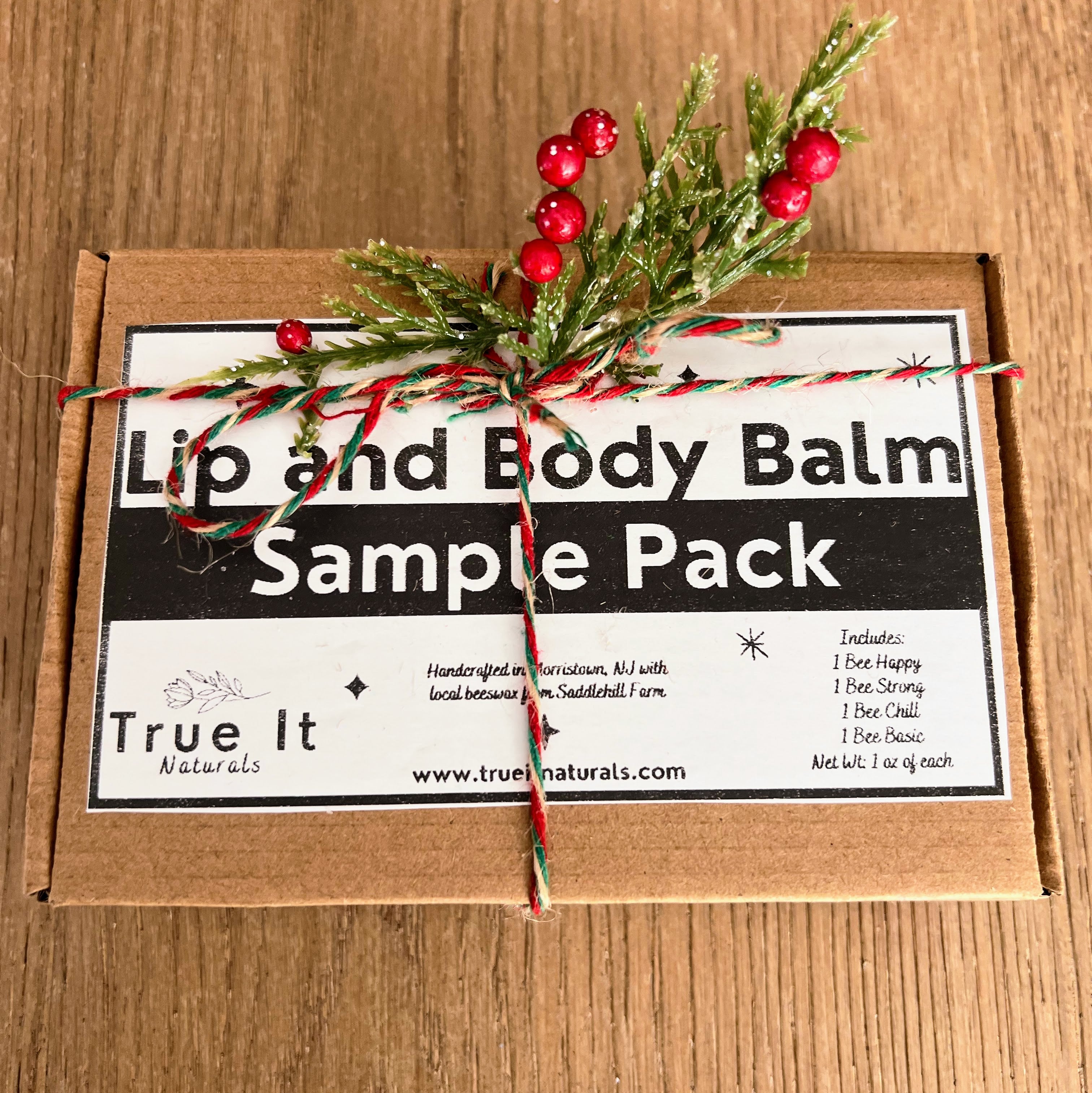 Lip & Body Balm Sample 4 Pack - Local Beeswax - Organic Lip and Body Balm - 1 oz each