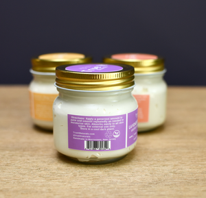Organic Whipped Lavender Cream Body Butter - Glass Jar - Vegan