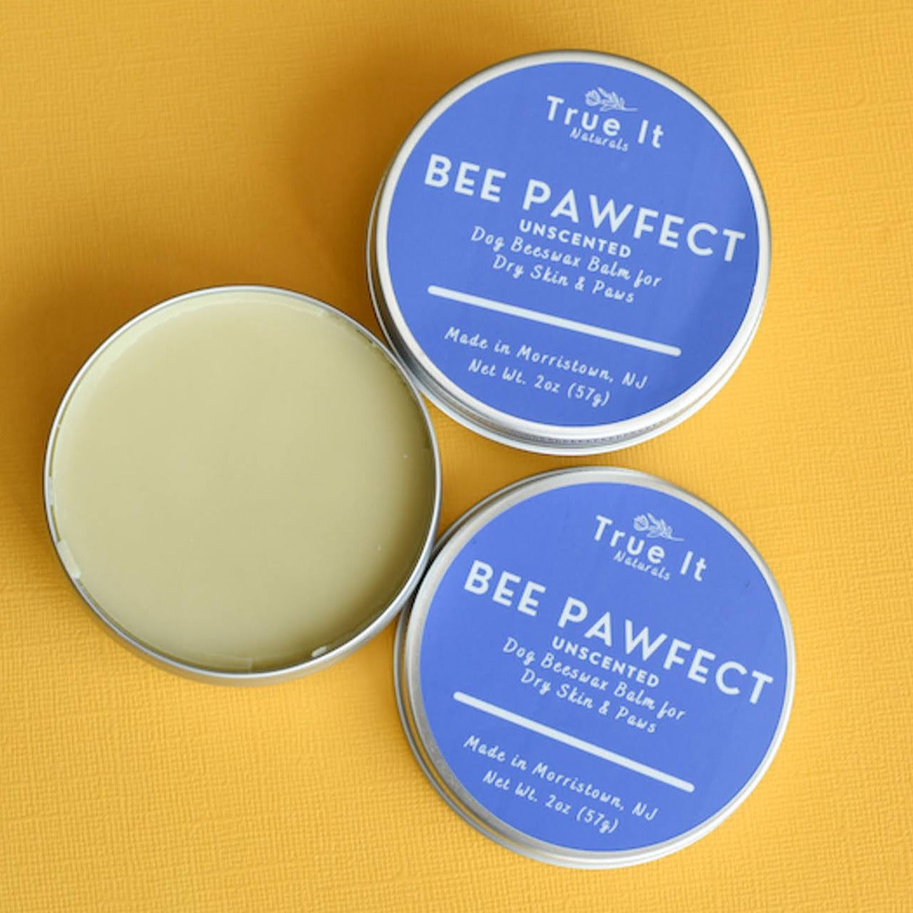 BEE PAWFECT Organic Dog Balm - Unscented - Local Beeswax - 2 oz