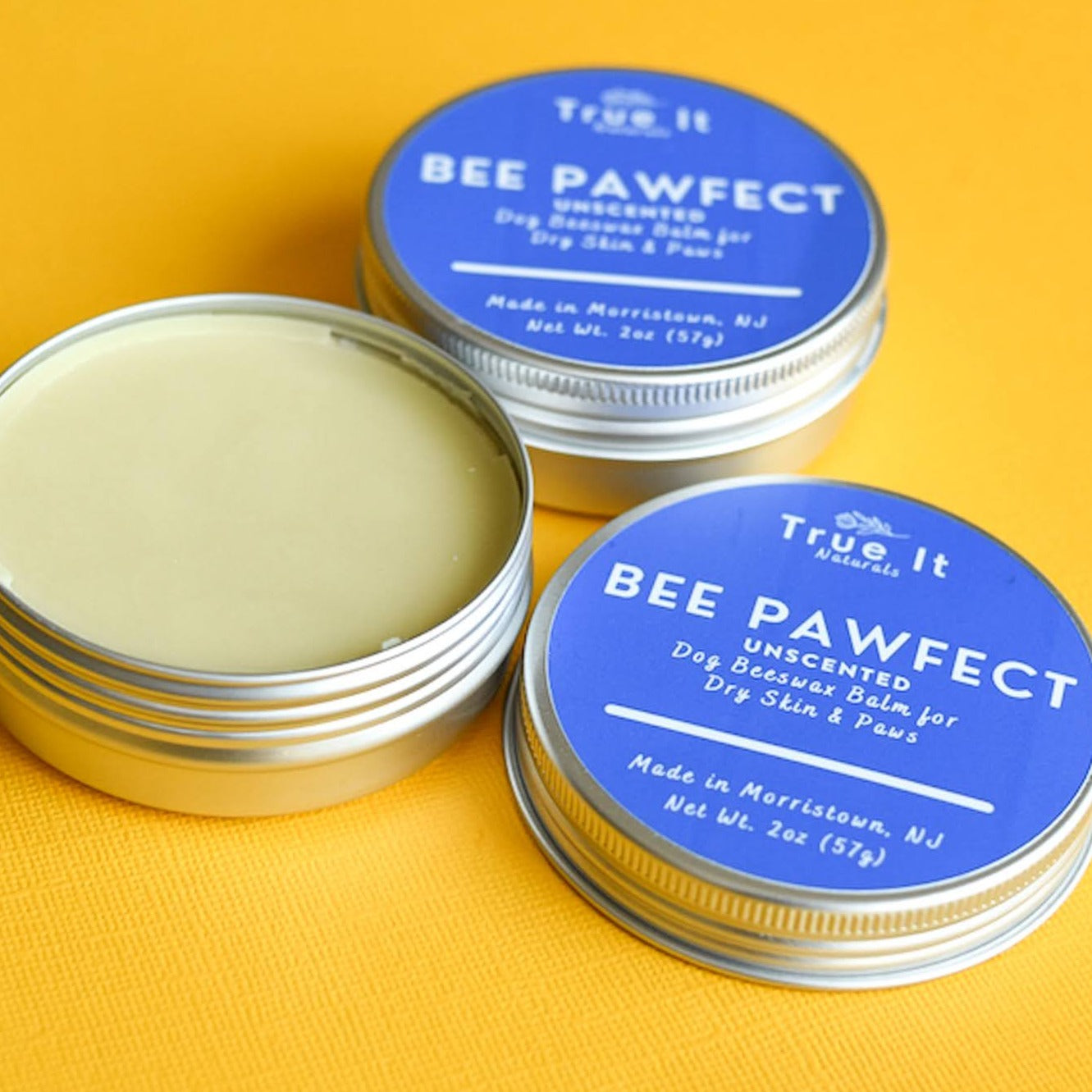 BEE PAWFECT Organic Dog Balm - Unscented - Local Beeswax - 2 oz