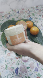 Load and play video in Gallery viewer, Small Organic Whipped Sweet Cream Citrus Body Butter Glass Jar - Vegan

