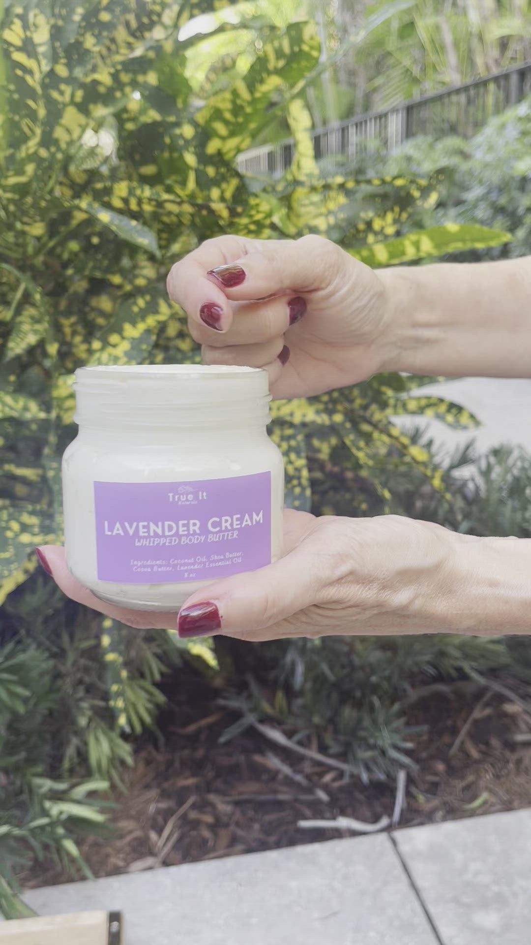 Large Organic Whipped Lavender Cream Body Butter - Glass Jar - Vegan