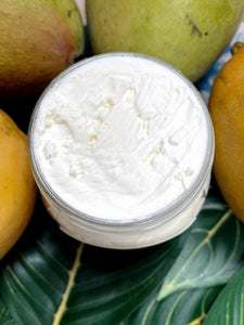 Large Organic Mango Body Butter Unscented - Glass Jar - Vegan